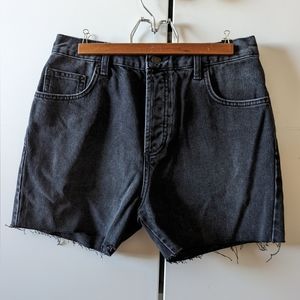 Anine Bing Black Washed Denim Jean Shorts